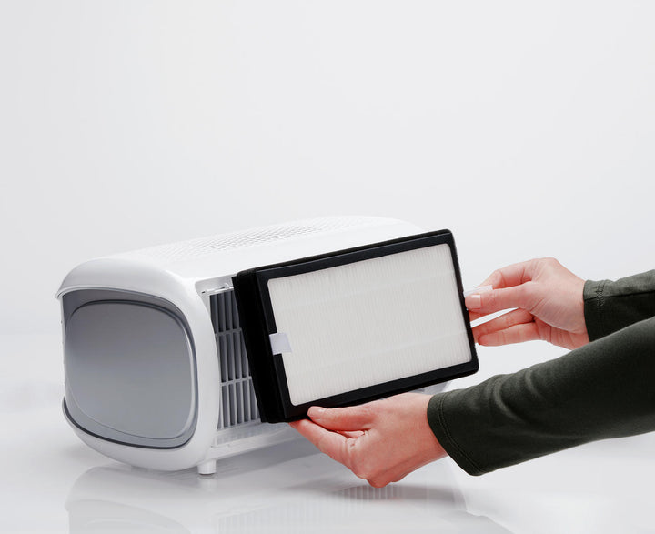 Homedics TotalClean Replacement Hepa-Type Filter next to TotalClean