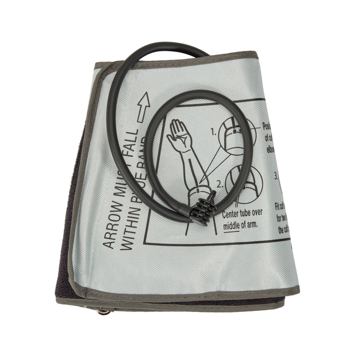 Extra-large blood pressure upper arm cuff is made with durable, premium soft fabric