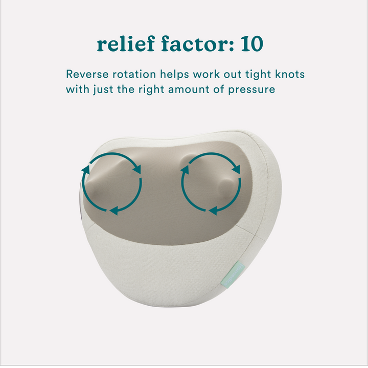 Top-down view of the Homedics Total Recline Neck Massager with relief factor: 10