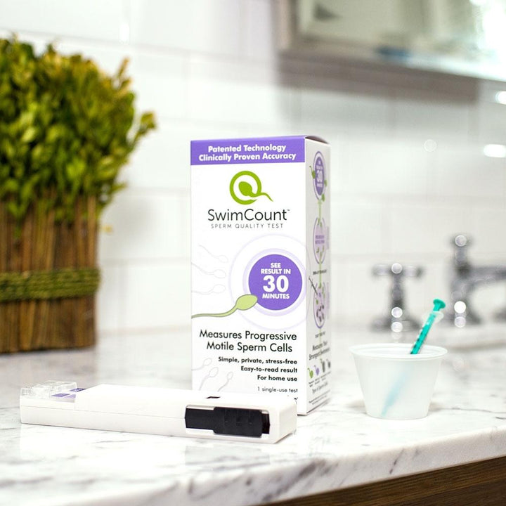 SwimCount Sperm Quality Test with box on counter