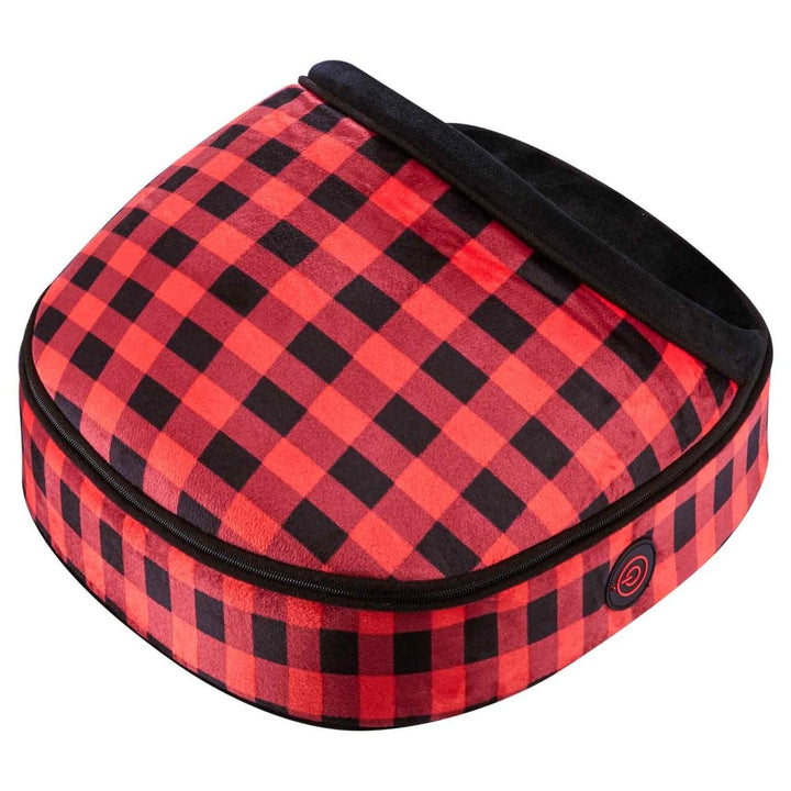 Red Plaid | Red plaid Homedics Double Duty Shiatsu Massager with Soothing Heat