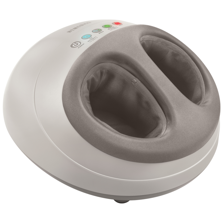 Grey | Angled view of the Homedics Shiatsu Air Pro Foot Massager with Heat