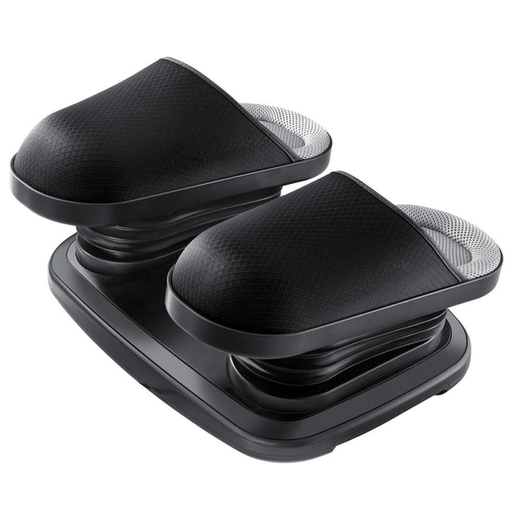 Angled view of the Homedics Shiatsu Flex Foot & Ankle Massager with Heat with massage elements highlighted