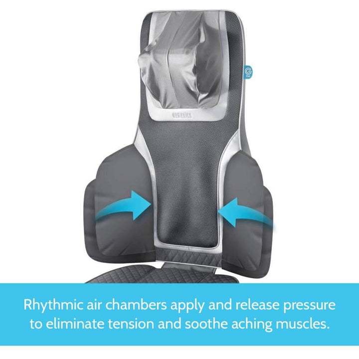 Homedics Gentle Touch Gel Deluxe Shiatsu Massage Cushion with Soothing Heat with air chambers graphics