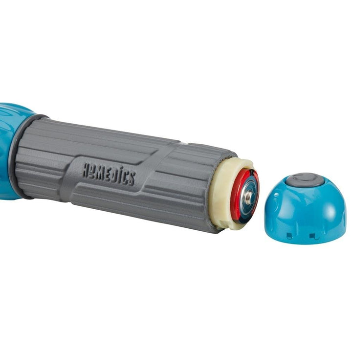 Angled view of the Homedics Vertex Vibration Stick Roller with battery covery f