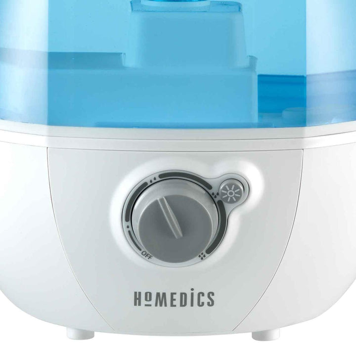 Close-up of controls on Homedics Cool Mist Ultrasonic Humidifier