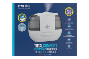 TotalComfort® Ultrasonic Humidifier with UV-C Technology and Remote Control can help you breathe better