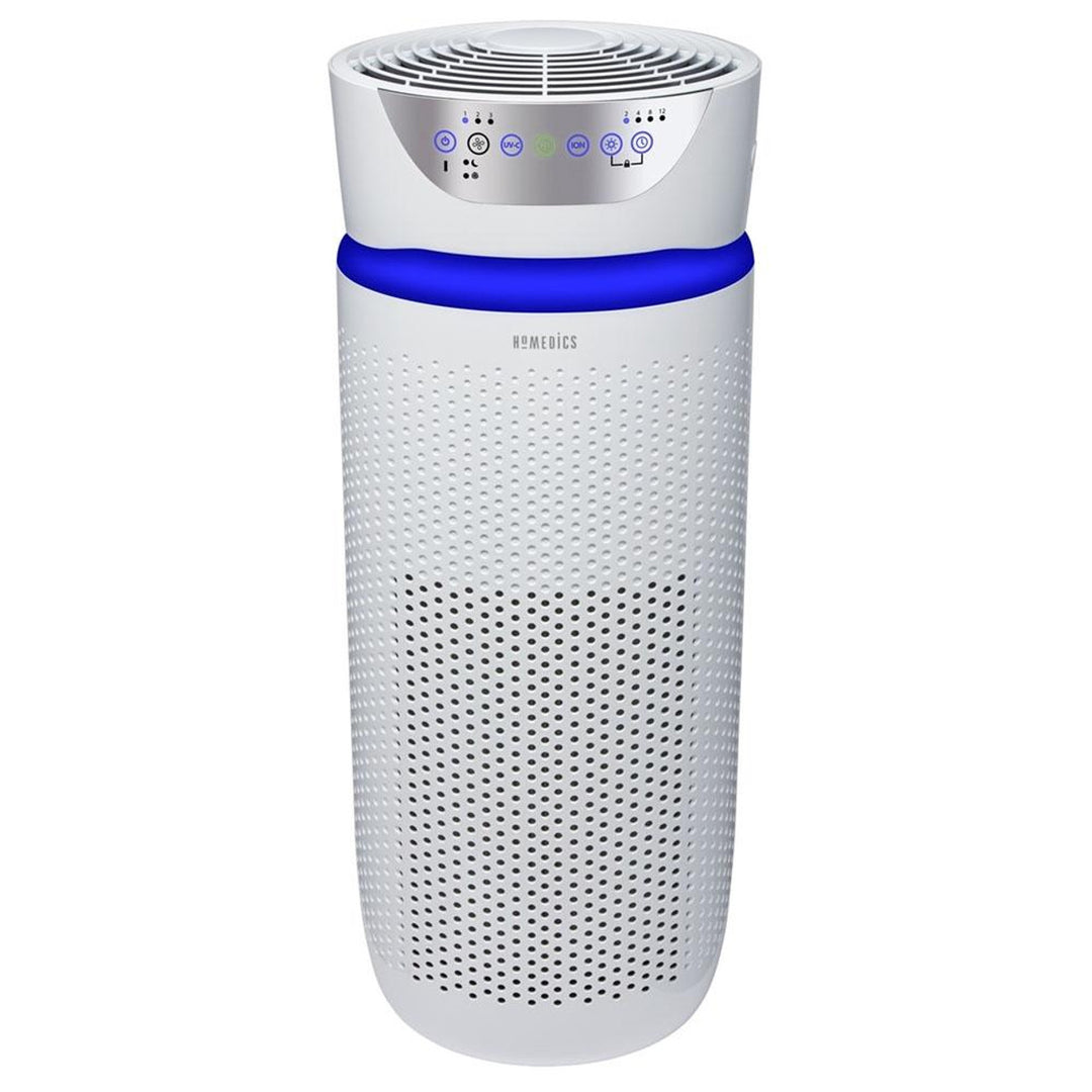 White | Front view of the white Homedics TotalClean 5-in-1 UV-C Deluxe Large Room Air Purifier