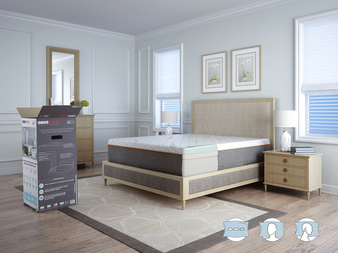 DualCool 14" Bed In a Box Mattress - Bedroom -  ObusForme