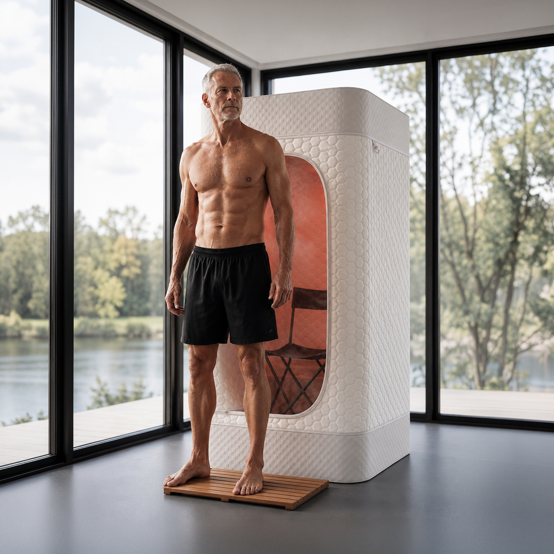 Premium Steam Sauna + Dual Red Light Wands