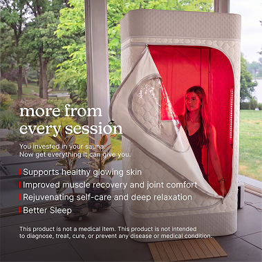Premium Steam Sauna + Dual Red Light Wands