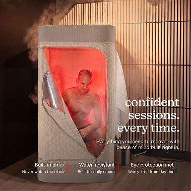 Premium Steam Sauna + Dual Red Light Wands