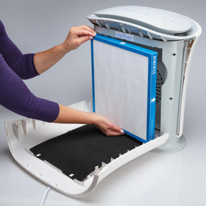 Homedics TotalClean AF-20/AP-25 Replacement True HEPA Filter being inserted into TotalClean