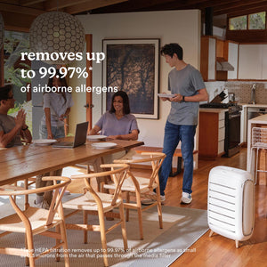 Smart Air Purifier C500 works to purify air in the dining area while the family enjoys some quality time around the table