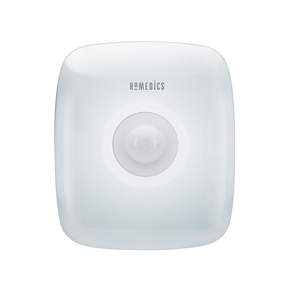 Front view of the Homedics TotalClean Plug-In UV-C Air Sanitizer with power on