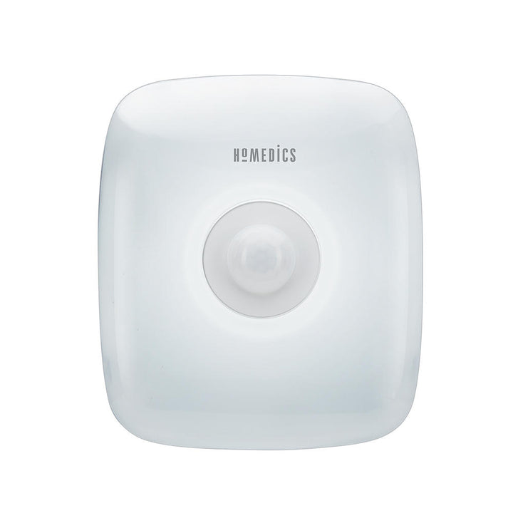 Front view of the Homedics TotalClean Plug-In UV-C Air Sanitizer with power on
