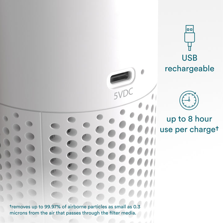 White | USB rechargeable, up to 8 hour use per charge