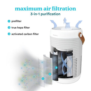 Smart Air Purifier T100 purifies the air in your home, office, or personal space to help you breathe better