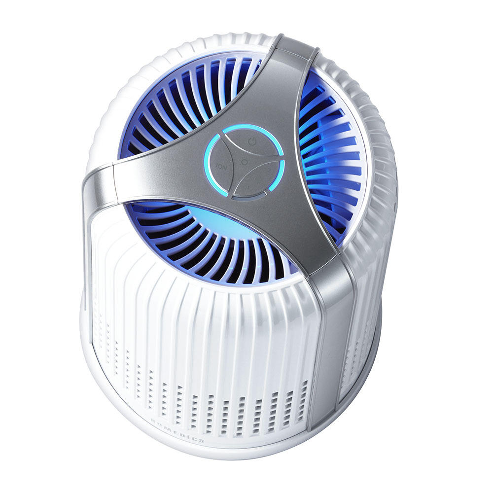 White | Top-down view of the white Homedics TotalClean 4-in-1 Small Room Air Purifier