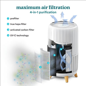Smart Air Purifier T200 helps purify rooms up to 1570 square feet, like living rooms or kitchens
