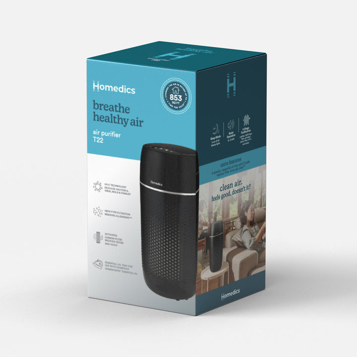 Black | Medium Room Tower Air Purifier T22 can help you breath healthy air