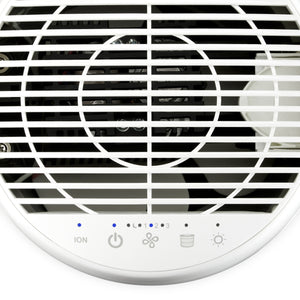 White | Medium Room Tower Air Purifier T22 top view to show control panel