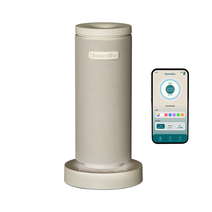 Beige | SereneScent™ Mini Fabric Rechargeable Waterless Diffuser connected to mobile app