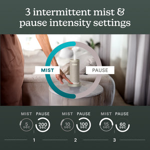 Beige | 3 intermittent mist & pause intensity settings