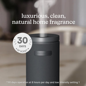 Black | image shows SereneScent™ Mini Fabric Rechargeable Waterless Diffuser can diffuse scent for 30 days