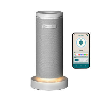 Grey | SereneScent™ Mini Fabric Rechargeable Waterless Diffuser connected to mobile app