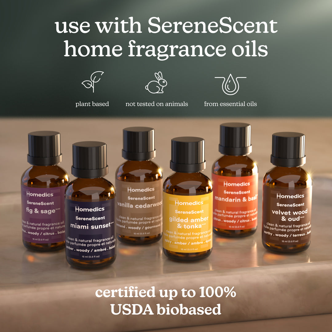 Grey | image shows variety of fragrance oils from SereneScent™