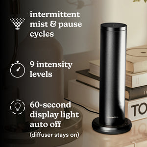 Homedics® SereneScent™ Waterless Home Fragrance Diffuser has 9 intermittent misting options