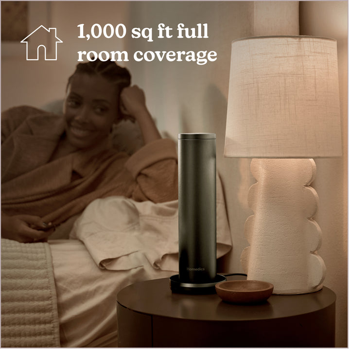 Black | Homedics® SereneScent™ Waterless Home Fragrance Diffuser covers rooms up to 1000 square feet