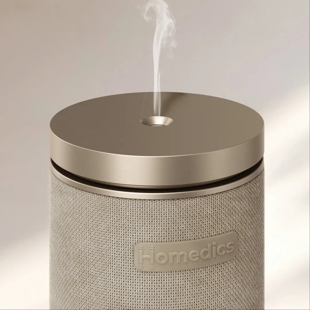 Image displaying a closeup of mist coming out of SereneScent™ Fabric Waterless Diffuser