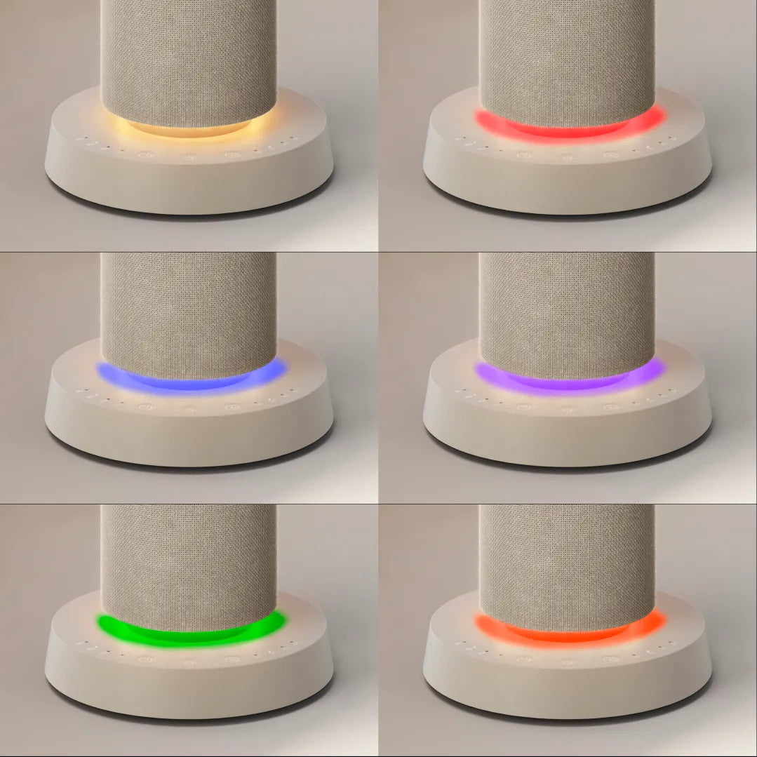 Image displaying multiple light modes of SereneScent™ Fabric Waterless Diffuser