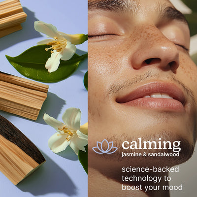 calming jasmine & sandalwood, science-backed technology to boost your mood