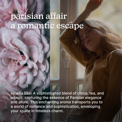 parisian affair a romantic escape with citrus, tee and woods scents. 