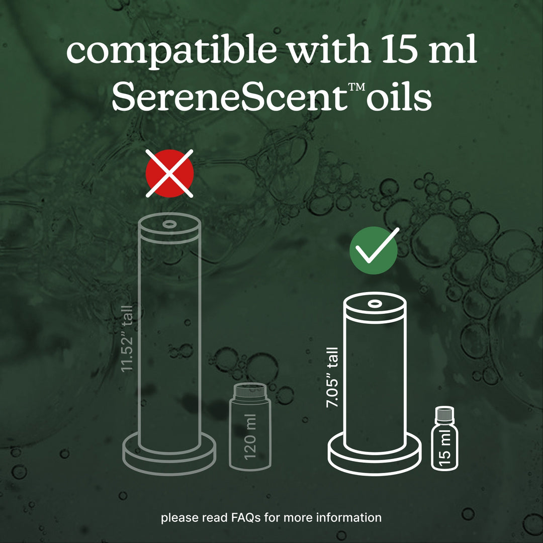 Black | SereneScent™ Mini Fabric Rechargeable Waterless Diffuser is compatible with 15 ml oils