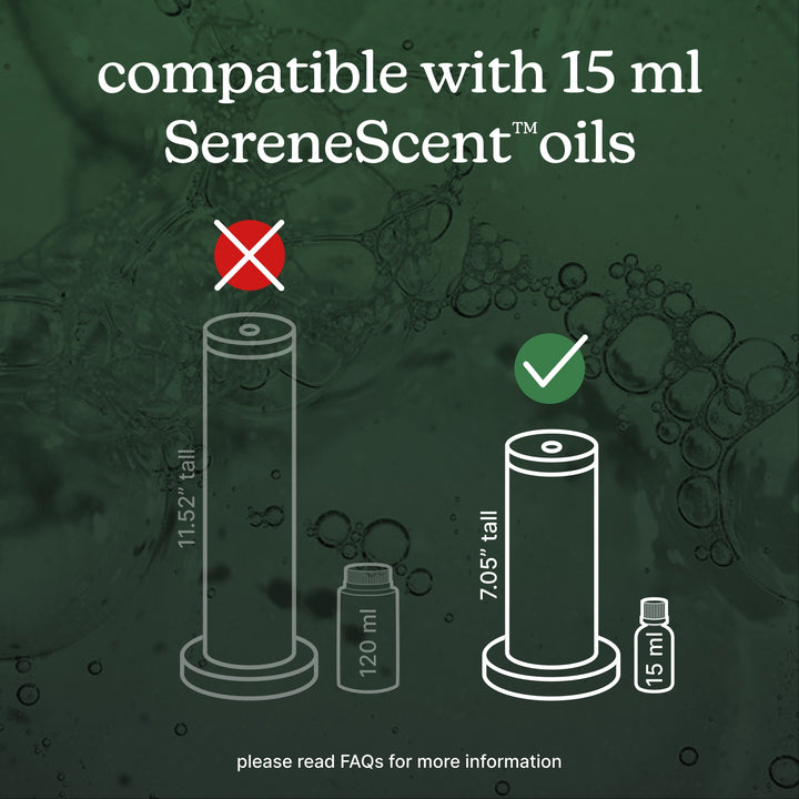 Black | SereneScent™ Mini Fabric Rechargeable Waterless Diffuser is compatible with 15 ml oils