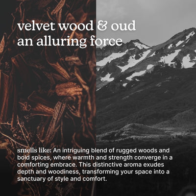 velvet wood and oud an alluring force that smells of bold spices.