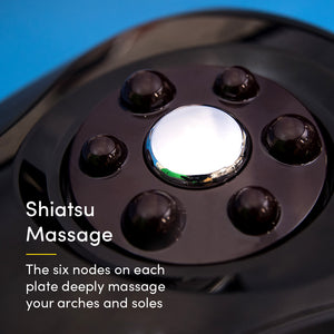 Make Lemonade Shiatsu Foot Massager with Heat has six nodes on each plate