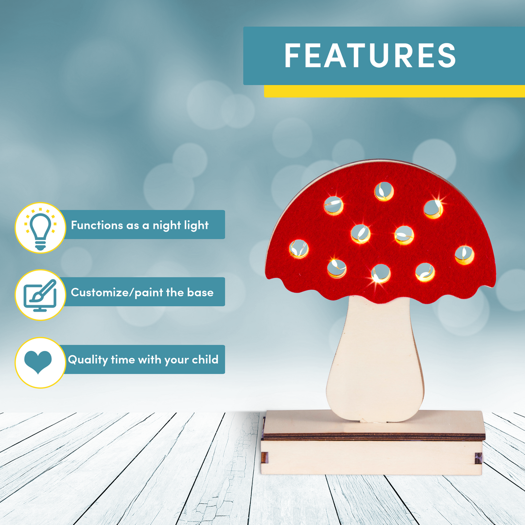 Make Lemonade DIY Mushroom Lamp KIt also functions as a nightlight