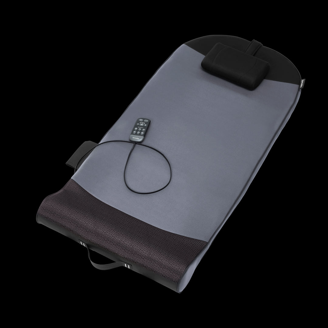 Image Showing  6 uses of  Homedics Body Flex Back Stretching Mat with Heat