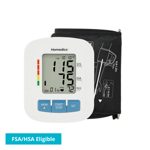 Homedics® Upper Arm 300 Series Blood Pressure Monitor, Easy One-Touch Operation, Accurate Results can detect irregular heartbeats