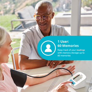 Homedics® Upper Arm 300 Series Blood Pressure Monitor, Easy One-Touch Operation, Accurate Results allows 1 user to store 60 memories
