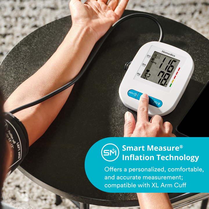 Homedics® Upper Arm 500 Series Blood Pressure Monitor, Voice Out Guide, Easy Operation, Accurate Results offers Smart Measure Inflation Technology