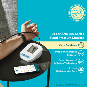 Homedics® Upper Arm 500 Series Blood Pressure Monitor, Voice Out Guide, Easy Operation, Accurate Results has many features that help the user measure with confidence