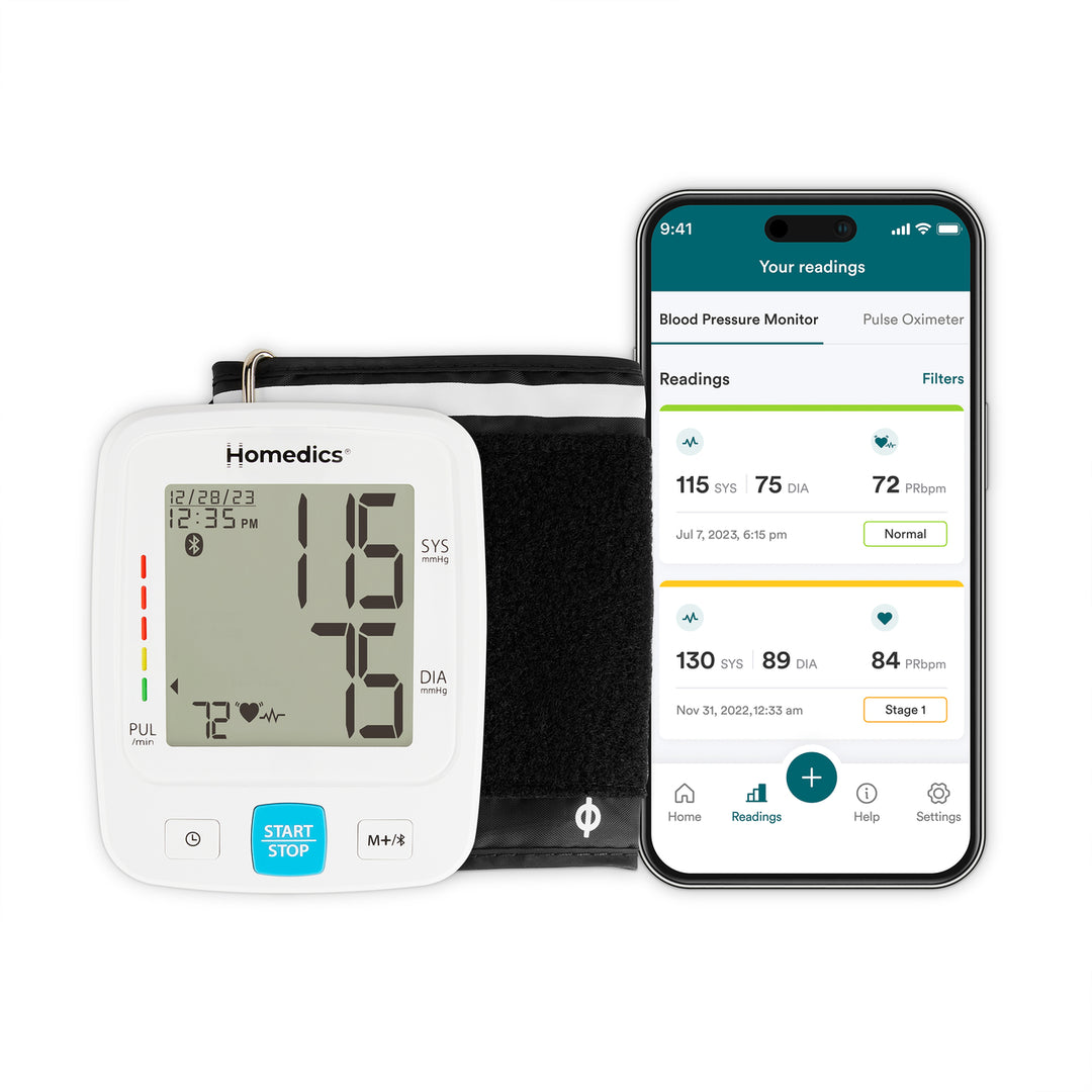 Connected features of Homedics® Upper Arm 600 Series Blood Pressure Monitor