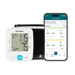 Connected features of Homedics® Upper Arm 600 Series Blood Pressure Monitor