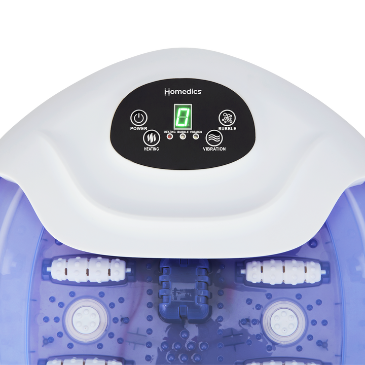 Closeup view of control panel on Salt-N-Soak Footbath with Heat Boost